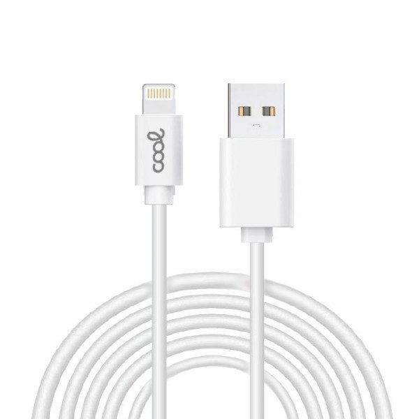 Cable USB Compatible COOL Lightning para iPhone / iPad (3 metros) Blanco