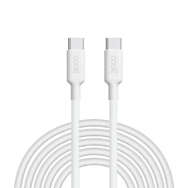 Cable USB Compatible COOL Universal TIPO-C a TIPO-C (3 metros) Blanco 3 Amp