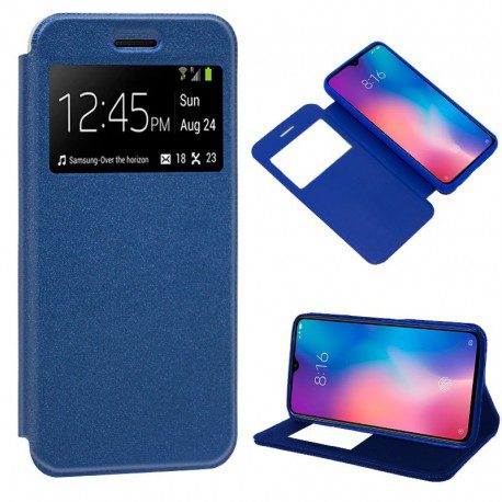 Funda Flip Cover Xiaomi Mi 9 Liso Azul Barato. Original