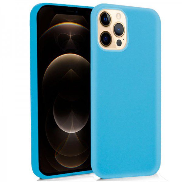 Funda Silicona iPhone 12 Pro Max (Celeste) Barato. Original