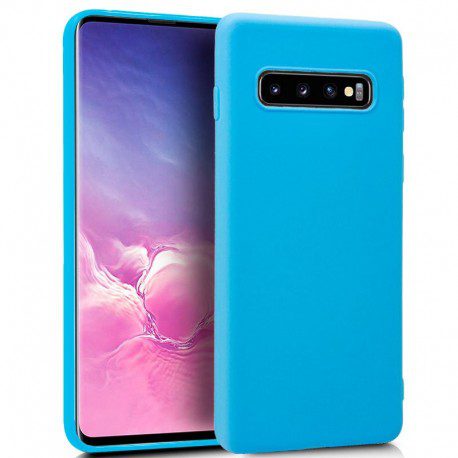 Funda Silicona Samsung G973 Galaxy S10 (Celeste) Barato. Original