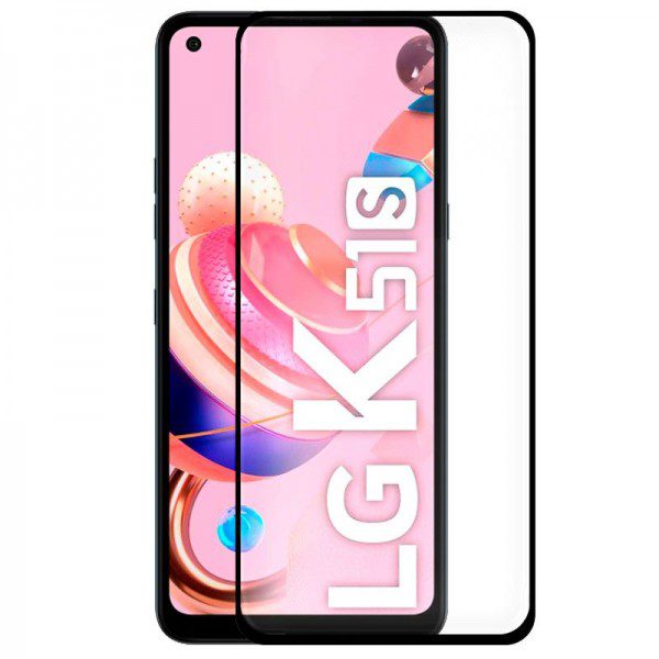 Protector Pantalla Cristal Templado LG K51s (FULL 3D Negro) Barato. Original