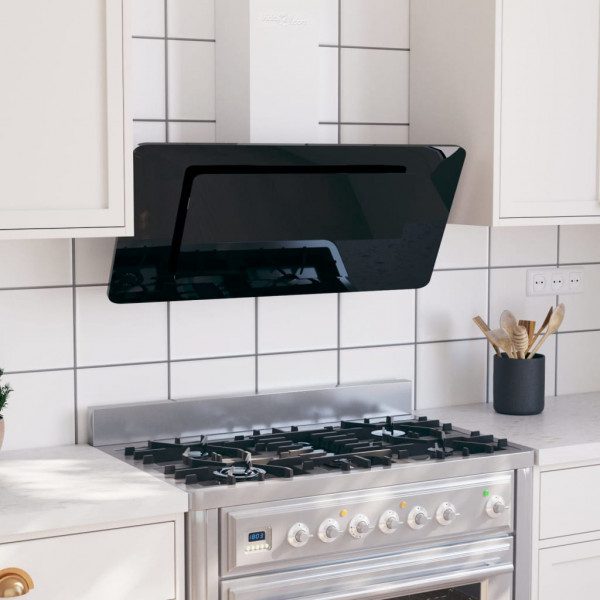 la humedad e incluso el calor de la cocina. Material de primera calidad: La campana extractora cuenta con una carcasa de acero inoxidable con un elegante panel de vidrio templado