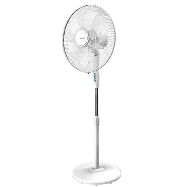 oscilación automática de 75º y altura regulable en 20 cm. Su diseño robusto incluye una base de 43 cm que garantiza gran estabilidad. Ideal para refrescar cualquier estancia de forma rápida y duradera.
